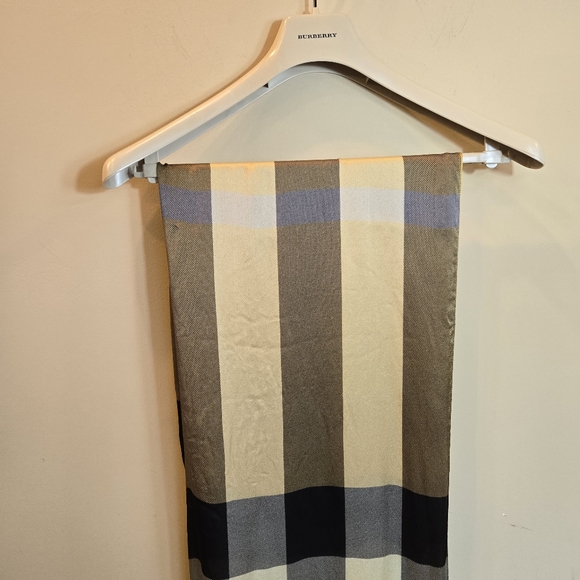 Burberry Yellow Silk Lightweight Mega check plaid scarf - Picture 6 of 10